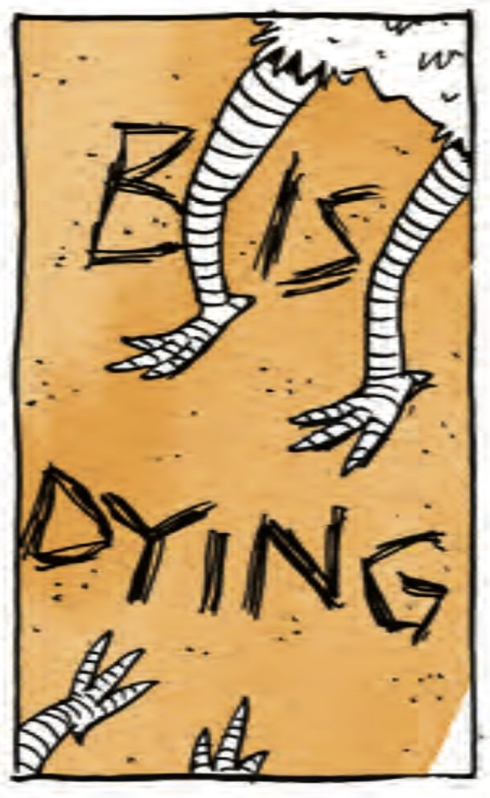 â€œB is Dyingâ€ next to chicken feet