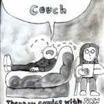 "The shrink's couch therapy comics with Mannie Murphy SAW Friday workshops"