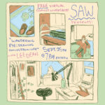 "free virtual comics workshop saw presents wandering eye: drawing comics from life with lee dean sept 25th @7pm eastern"